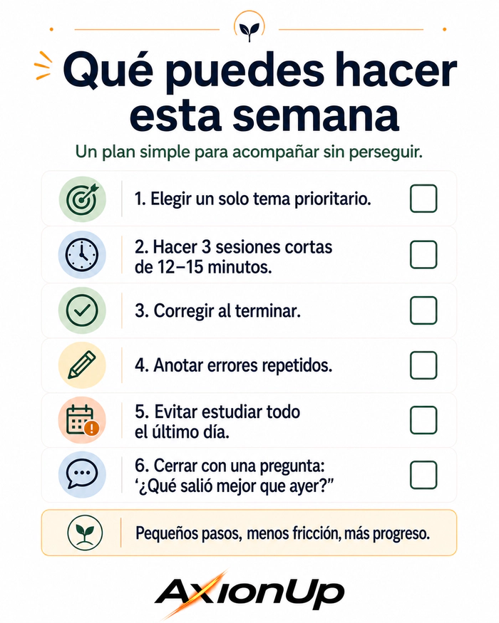 Checklist semanal para ayudar a un hijo con Matemáticas sin perseguirlo