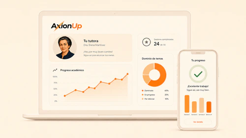 Ejemplo del panel de acompañamiento familiar de AxionUp