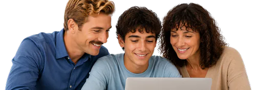Familia estudiando junta con AxionUp